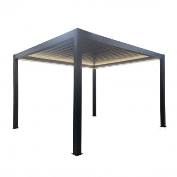 Pergola bioclimatica 4x4 motorizzata con lamelle orientabili e LED