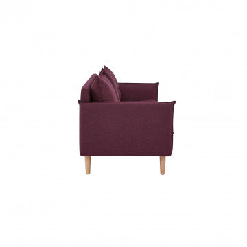 Divano 3 posti in tessuto con gambe in legno 188x84x51 cm