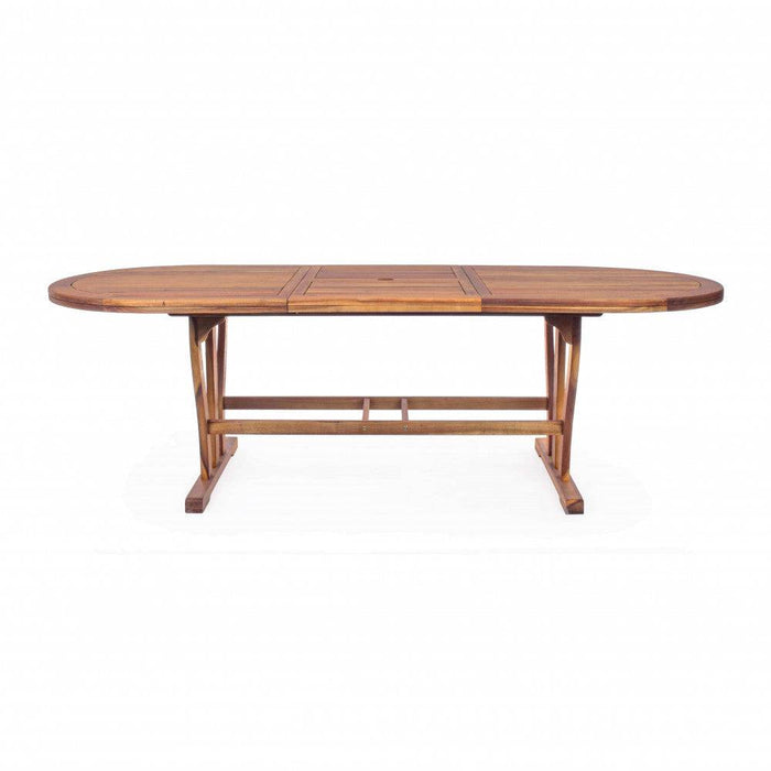 Tavolo Ovale Allungabile Acacia Marrone 180/240x100 cm