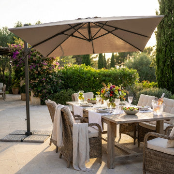 Ombrellone rettangolare 300x400 cm telo poliestere antivento palo alluminio
