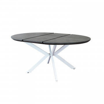 Tavolo rotondo allungabile piano MDF melaminico struttura metallo bianca