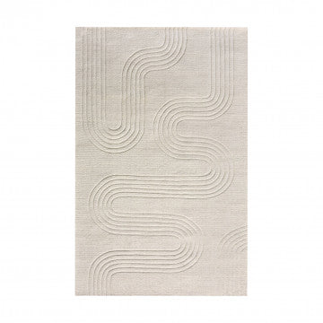 Tappeto in lana e cotone avorio 160x230 cm
