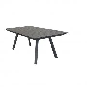 Tavolo Zante antracite in versione chiusa da 200 cm, ideale per spazi moderni e versatili.