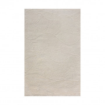 Tappeto in lana e cotone bianco avorio 160x230 cm spessore 1 cm
