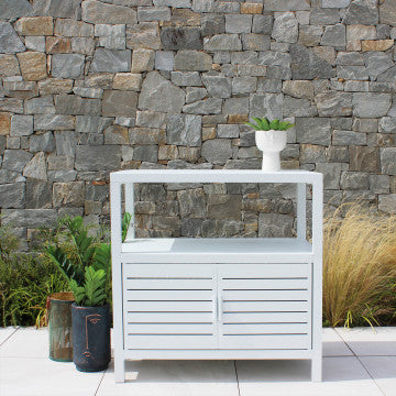 Mobiletto in alluminio verniciato bianco 90x55x90 cm peso 24 kg
