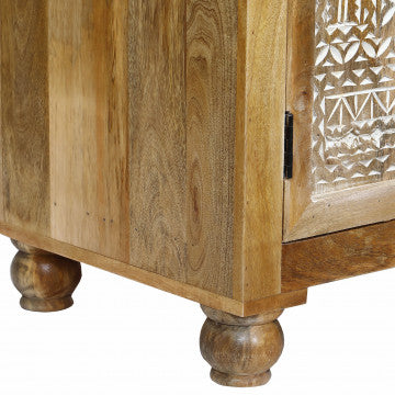 Mobile in legno di mango con 2 ante e 3 cassetti 150x45x90 cm