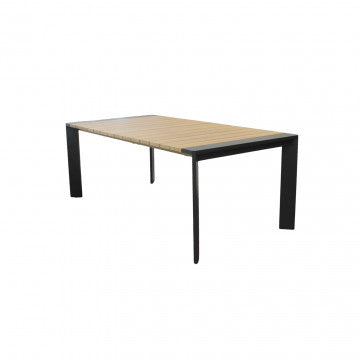 Tavolo rettangolare 200/250x100 cm struttura alluminio verniciato piano legno