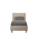 Letto singolo imbottito 80x210 similpelle Adele beige senza rete e contenitore, design raffinato per camere contemporanee