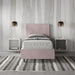 Letto singolo Adele 80x190 rosa cipria in microfibra con testata imbottita, perfetto per arredare camere eleganti e contemporanee.