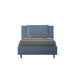 Letto singolo contenitore imbottito 100x200 microfibra Antea in blu navy, stile elegante e pratico per camere moderne.