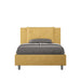 Letto singolo contenitore imbottito 100x200 microfibra Appia in giallo senape, ideale per ambienti vivaci e moderni.