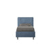 Letto singolo imbottito Appia 80x210 blu navy in microfibra, senza rete. Stile moderno con testata trapuntata e struttura compatta.