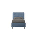 Letto singolo imbottito 80x190 microfibra Appia blu navy, con testata alta e piedini grigi, ideale per camere moderne e funzionali.