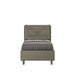 Letto singolo 80x200 imbottito in similpelle grigia con testiera trapuntata, design raffinato, Made in Italy.