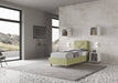 Letto singolo Appia verde chiaro 90x190 con contenitore, perfetto per arredare con stile ambienti moderni.
