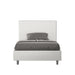 Letto singolo contenitore Focus in similpelle bianca con testata imbottita, design elegante per camere moderne e minimaliste.