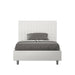 Letto singolo contenitore imbottito similpelle Sunny bianco con testiera trapuntata, design elegante per camere da letto contemporanee.