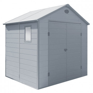 Casetta in plastica grigio chiaro con finestra 190x192x226 cm