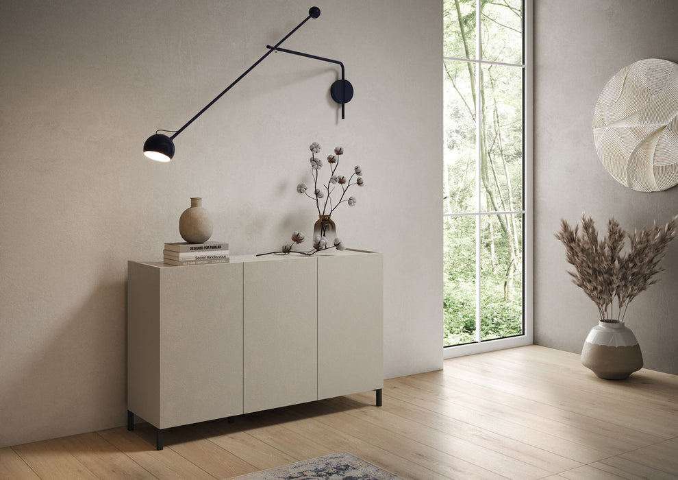 Madia e Credenza Solaria cashmere con ante e cassetti