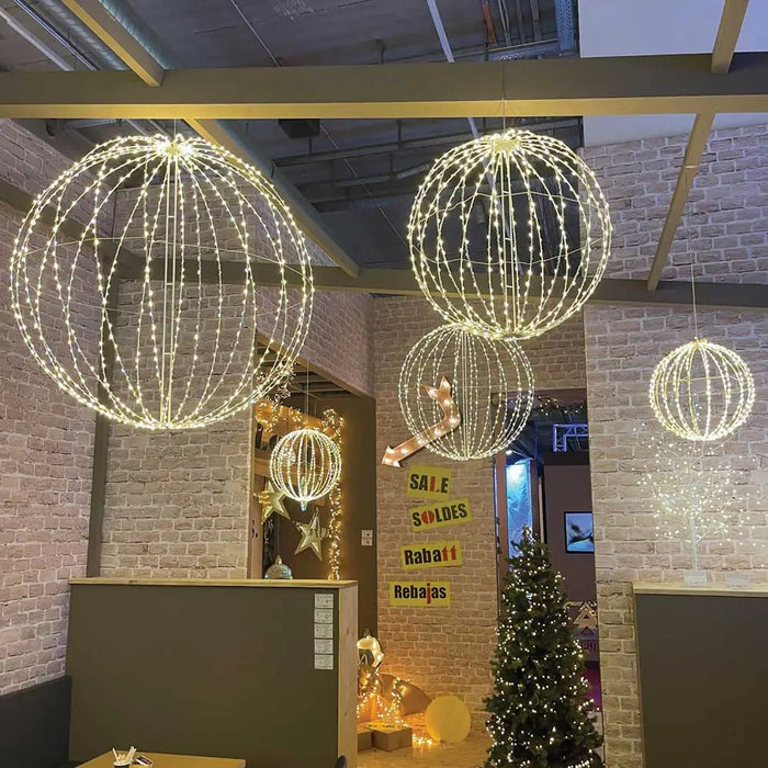 Sfera Luminosa 3D 30cm con 520 MicroLED Bianco Caldo e Bianco – Lotti
