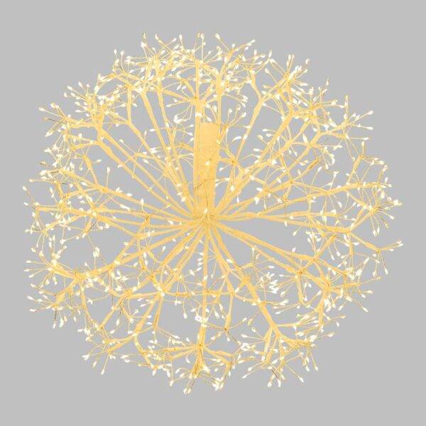 Ramo Sfera MicroLed a Luce Calda con Effetto Flash e Rami Modellabili, ornamento natalizio con design sferico e luci LED calde, ideale per decorazioni interne ed esterne.