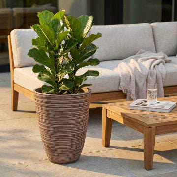 Vaso in fibra sintetica diametro 39 cm altezza 46 cm colore taupe