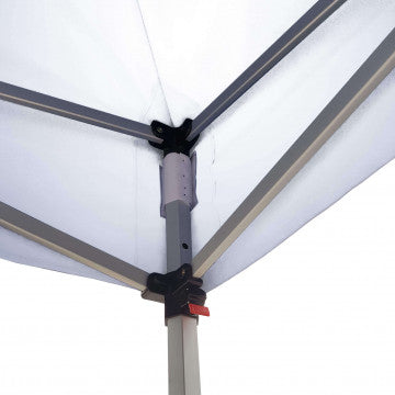 Gazebo struttura alluminio esagonale con telo PVC bianco 3x4,5 m