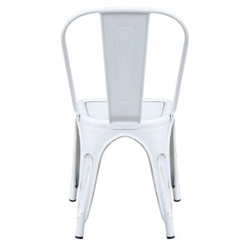 Sedia struttura metallo acciaio seduta bianca antico altezza 85 cm