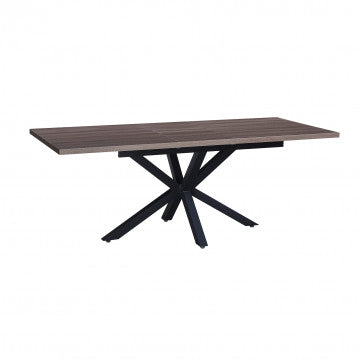 Tavolo allungabile piano melamina effetto cemento struttura metallo nero 160-200x90