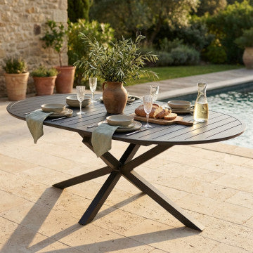 Tavolo rotondo allungabile diametro 150-204 cm, altezza 75 cm
