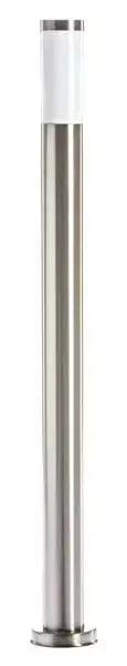 Lampione Antares silver H.110 E27 per illuminazione da giardino, design moderno in acciaio inox con diffusore bianco, IP44, attacco E27.