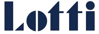 Logo Lotti in carattere moderno blu, marchio associato a prodotti natalizi e decorazioni venduti da Eurogross.