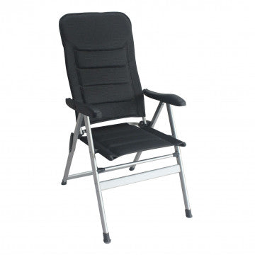 Poltrona struttura alluminio Ø22 tessuto 3D imbottito 76x57x118cm