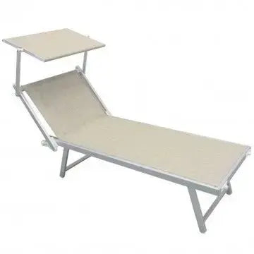 Lettino Bari Beige Melange: Alluminio, Textilene 2x1, cm 181x61x38 Sdraio da giardino Hobby Shop Solution   