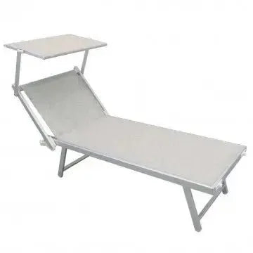 Lettino Bari Grigio Melange: Alluminio, Textilene 2x1, cm 181x61x38 Sdraio da giardino Hobby Shop Solution   