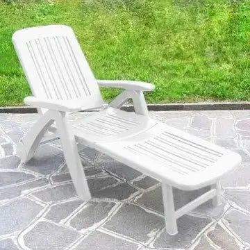 Lettino Cancun con Ruote: Polipropilene, Schienale Regolabile, cm 72x190x60 Sdraio da giardino Hobby Shop Solution   