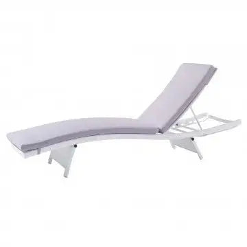 Lettino Honolulu con Cuscino, Cuscino Grigio Chiaro, cm 67x206x32 Sdraio da giardino Hobby Shop Solution   