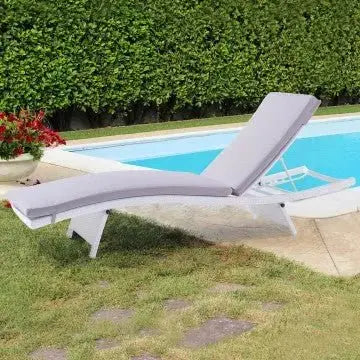 Lettino Honolulu con Cuscino, Cuscino Grigio Chiaro, cm 67x206x32 Sdraio da giardino Hobby Shop Solution   