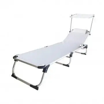 Lettino Pieghevole Kamp - Bianco, 188x59x30 cm Sdraio da giardino Hobby Shop Solution   