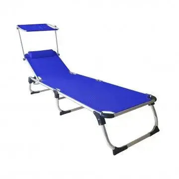 Lettino Pieghevole Kamp - Blu, 188x59x30 cm Sdraio da giardino Hobby Shop Solution   