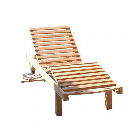Lettino lidia in teak Massiccio 208x65x35cm Sdraio da giardino Hobby Shop Solution   