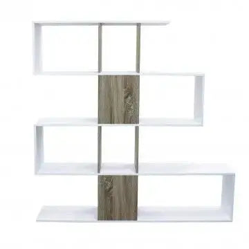 Libreria Adrianne Bianca e Naturale: Melammina, 145x29x145 Librerie Hobby Shop Solution   