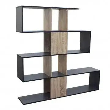Libreria Adrianne Grigia e Naturale: Melammina, 145x29x145 Librerie Hobby Shop Solution   