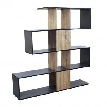 Libreria Adrianne Grigia e Naturale: Melammina, 145x29x145 Librerie Hobby Shop Solution   