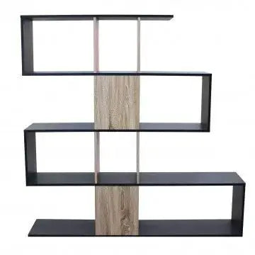 Libreria Adrianne Grigia e Naturale: Melammina, 145x29x145 Librerie Hobby Shop Solution   
