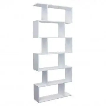 Libreria Alana Bianca e Naturale: Melammina, 80x23,5x190,5 Librerie Hobby Shop Solution   
