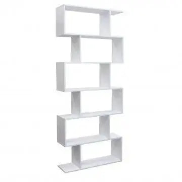 Libreria Alana Bianca e Naturale: Melammina, 80x23,5x190,5 Librerie Hobby Shop Solution   