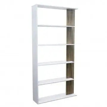Libreria Alisha Bianca e Naturale, 90x23,5x180 Librerie Hobby Shop Solution   