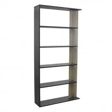 Libreria Alisha Grigia e Naturale, 90x23,5x180 Librerie Hobby Shop Solution   