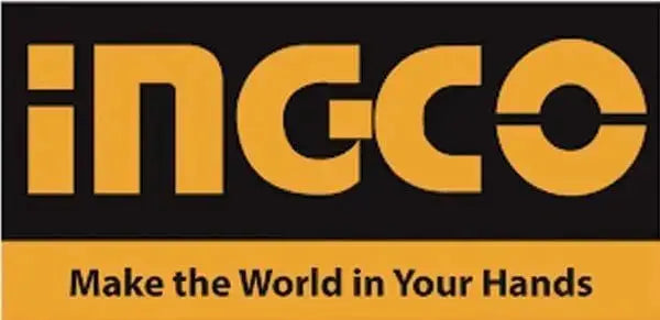 Logo ufficiale Ingco con slogan 'Make the World in Your Hands', marchio leader per utensili e livelle professionali da 60cm.
